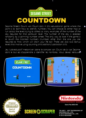 Sesame Street - Countdown (USA) (Beta) box cover back